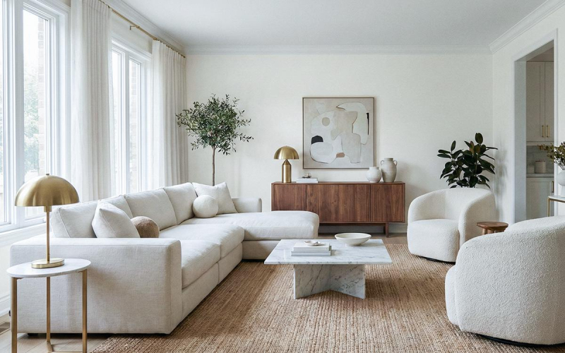 Cloud Dancer: как интегрировать в интерьер цвет 2026 года