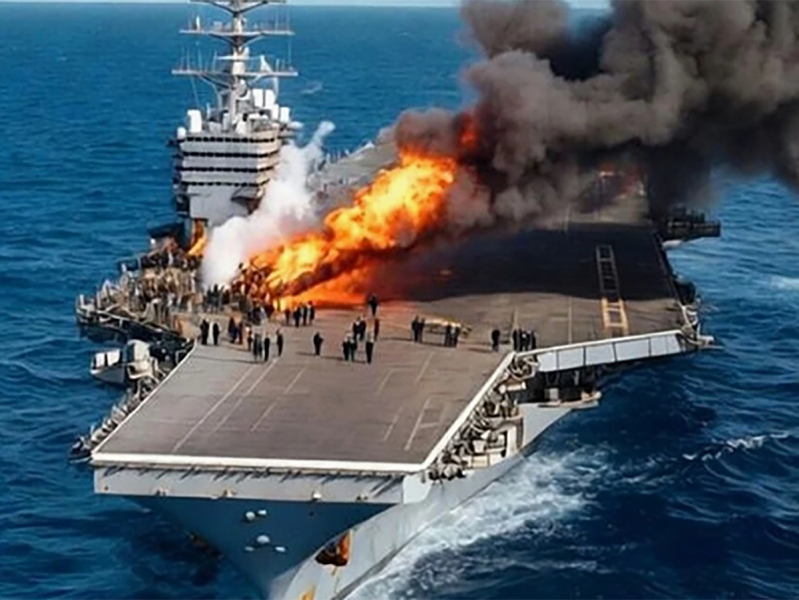 СМИ: авианосец США могли поджечь члены экипажа, чтобы покинуть Ближний Восток